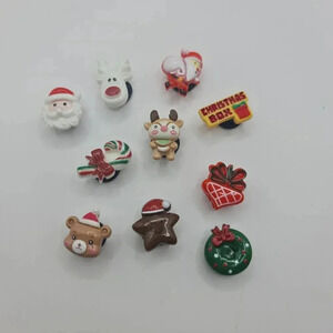 10 Shoe Charms Christmas Plastic Lot for Crocs
